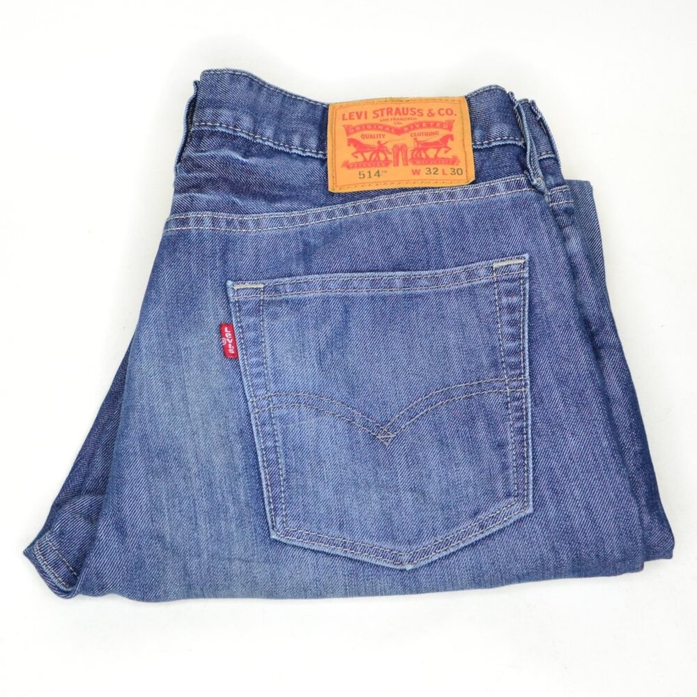 Levi's 514 Men's Size W32 L30 Blue Loose Straight Fit Dark Wash Jeans